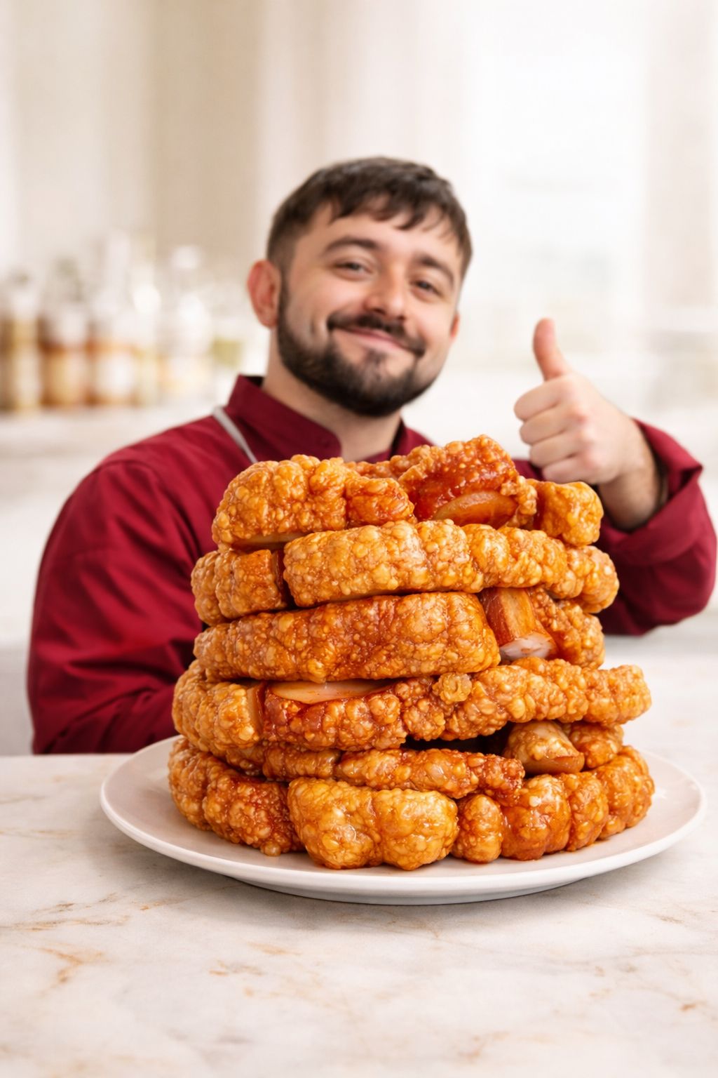 Chef de El Rosetón con torreznos